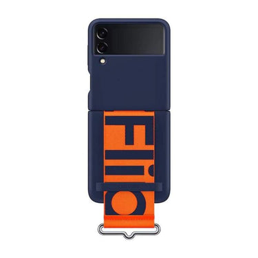 Samsung Silicone Cover With Strap for Galaxy Flip 3 - Navy - Accessories